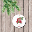 Personalized Red Truck First Christmas Ornament, Gift For Car Lovers Ornament, Christmas Gift Ornament