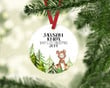 Personalized Bear Baby's First Christmas Ornament, Bear Lover Gift Ornament, Christmas Keepsake Gift Ornament