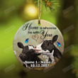 Personalized Home Is Wherever I'M With You Ornament, Funny Cow Couple Ornament - Merry Xmas Gifts For Couple, Him Her, Christmas Tree Decoration