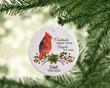 Personalized Red Cardinal Ornament, In Loving Memory Ornament, Christmas Gift Ornament
