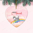 Personalized Cat Memorial Ornament, I Will Always Love You Rainbow Decoration Gifts For Cat Mom Cat Dog, Loss Of Cat Memory Ornament On Christmas Halloween Birthday