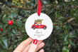 Personalized First Christmas Ornament, Red Car With Christmas Tree Ornament, Christmas Gift Ornament