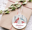 Personalized Cardinals Christmas Ornament, Gift For Birds Lovers Ornament, Christmas Gift Ornament