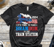 Brandon Shirt, It's Time To Take Brandon To The Train Station Shirt, Fjb Shirt, Let Go Brandon Shirt, Anti Biden Shirt, Birthday Christmas Gifts For Mom Dad Best Friend