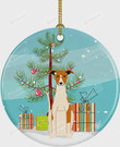 Christmas Tree And Whippet Dog Ornament, Dog Lover Gift Ornament, Christmas Keepsake Gift Ornament