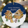 Gingerbread House Merry Christmas Neighbors Ornament, Gift For Neighbors Ornament, Christmas Gift Ornament