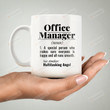Office Manager Noun Coffee Mug, Funny Office Mug For Manager, Bosses Day Gift For Project Manager