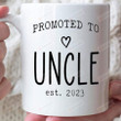 Promoted To Uncle Mug New Uncle Mug Gift Idea For Brother Uncle 2023 Coffee Mug Ceramic Coffee 11 15 Oz Mug Unique Gift For Christmas Thanksgiving Birthday