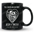 Personalized Skeleton Mug Gifts For Couples, Funny Halloween Gifts For Couple Boyfriend Girlfriend, Bride Or Die