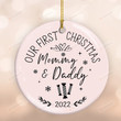 New Family Christmas Ornament, Our First Christmas Ornament, Custom Name New House Ornament