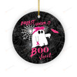 Breast Cancer Is Boo Sheet Ornament, Breast Cancer Awereness Decoration Gifts, Halloween Breast Cancer, Pink Ribbon
