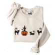 Black Cat Halloween Crewneck Sweatshirt, Ghost Cat Sweatshirt, Spooky Season, Halloween Gifts For Cat Lover