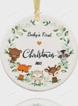 Babys First Christmas Ornament, Safari Animals LoversGift Ornament, Christmas Gift Ornament