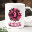 Breast Cancer Warrior Mug, Breast Cancer Fighter Mug, Breast Cancer Awareness Leopard Sunflower Ribbon Mug, Motivational Gifts