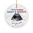 Personalized Merry Christmas Daddy And Mommy Ornament, New Born Baby, Christmas Gifts For Dad For Mom, New Dad Gifts, New Mom Gifts