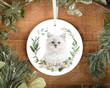 Personalized Lovely White Cat Christmas Ornament, Gift Cat Lovers Ornament, Christmas Gift Ornament