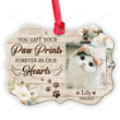 Personalized Memorial Cat Ornament, You Left Your Paws In Our Hearts Ornament, Sympathy Bereavement Gifts For Cat, Memorial Gifts