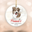 Personalized Dog Watercolor Portrait Ornament, New Puppy Gift, Pet Christmas Gift, My First Christmas Dog, Puppy 1st Christmas, Christmas Gifts