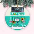 Personalized Sunflower Hippie Soul Van Ornament, Gifts For Hippie Soul, Hippie Decoration Gifts On Christmas
