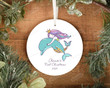 Personalized Mermaid Baby Ornament, Baby Announcement Gift Ornament, First Christmas Gift Ornament