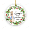 Personalised Rabbit First Christmas Ornament, Baby's Christmas Keepsake, New Baby Gift, Baby Girl First Christmas Ornament Decor