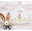 Personalized Easter Ornament, Rabbit Lovers Gift Ornament, Christmas Gift Ornament