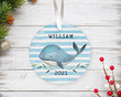 Personalized Whale Ornament, Animals Lover Gift Ornament, Christmas Keepsake Gift Ornament