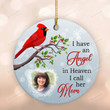 Personalized Cardinal Memorial Mom Ornament, I Have An Angle In Heaven I Call Her Mom Ornament, Memorial Gifts For Loss Of Mother, Sympathy Gifts For Loss Of Mom, Bereavement Gifts For Mom, Memorial Gifts