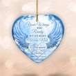 Personalized Angle Wings Memorial Mom Ornament, In Loving Memory Of Mom Ornament, Memorial Gifts For Loss Of Mother, Sympathy Gifts For Loss Of Mom, Bereavement Gifts For Mom, Memorial Gifts