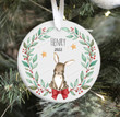 Personalized Woodland Rabbit Ornament, Rabbit Lovers Gift Ornament, Christmas Gift Ornament