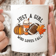 I'm Just A Girl Who Loves Fall Mug, Pumpkin Spice Football Mug, Tis The Season, Autumn Gifts, Fall Gifts
