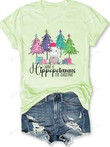 I Want A Hippopotamus For Christma Print Casual Tee Shirt, Funny Christmas Shirt For Wife, Daughter