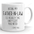 Being My Father-In-Law Is Really The Only Gift You Need Mug, Gift For Father In Law On Birthday Christmas