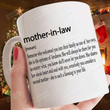 Mother In Law Definition Dictionary Mug, Mother-In-Law Mug, Gifts For Mom For Mother In Law, In Law Gifts For Her For Women