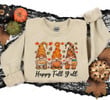 Happy Fall Y'all Thanksgiving Gnome Sweatshirt, Its Fall Yall Sweatshirts Fall Things For Women, Gromes Thanksgiving Sweaters Gifts For Women