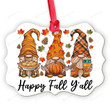 Happy Fall Y'all Thanksgiving Gnome Ornament, Its Fall Yall Ornament Decorations Gifts For Women Men, Gromes Thanksgiving Fall Things Ornament Gifts