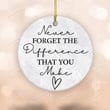 Never Forget The Difference That You Make Ornament, Thank You Coworker Meaningful Leaving Ornament