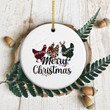 Merry Christmas Chickens With Lights Ornament, Christmas Decoration Gifts For Chicken Lovers