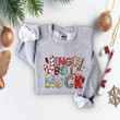 Jingle Bell Rock Retro Rock Christmas Sweatshirt, Xmas Rock Gitar Shirt Gifts For Women For Men With Hand Skull Lights