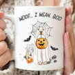 Woff I Mean Boo Dog Mug, Halloween Ghost Dog Mug, Spooky Dog Mug, Spooky Pumpkin Mug, Ghost Dog Mug