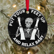 Funny Skull Couple Put Your Feet Up And Relax Ornament, Naughty Christmas Gifts For Couple, Newly Wedding Decoration Gifts
