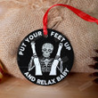 Funny Skull Couple Put Your Feet Up And Relax Ornament, Naughty Christmas Gifts For Couple, Newly Wedding Decoration Gifts