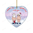 Personalized I Want To Grow Old With You Ornament, Anniversary Gift For Old Couple Husband & Wife Ornament