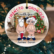 Personalized I Want To Grow Old With You Christmas Ornaments, Christmas Gifts For Couples