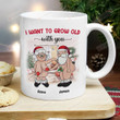 Personalized Naughty Santa Couple I Want To Grow Old With You Mug, Santa Ornaments Christmas Gifts For Couples