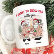 Personalized Naughty Santa Couple I Want To Grow Old With You Mug, Santa Ornaments Christmas Gifts For Couples