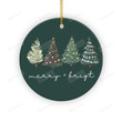 Merry And Bright Ornament, Merry And Bright Christmas Ornaments, Christmas Womens Gifts, Christmas Tree Ornaments