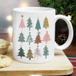 Boho Christmas Trees Coffee Mug, Christmas Trees Mug, Funny Christmas Gifts For Women Family Friend