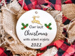 Our Last Christmas With Silent Nights Ceramic Ornament, Pregnant Christmas 2022, Pregnancy Reveal Baby Ornament,