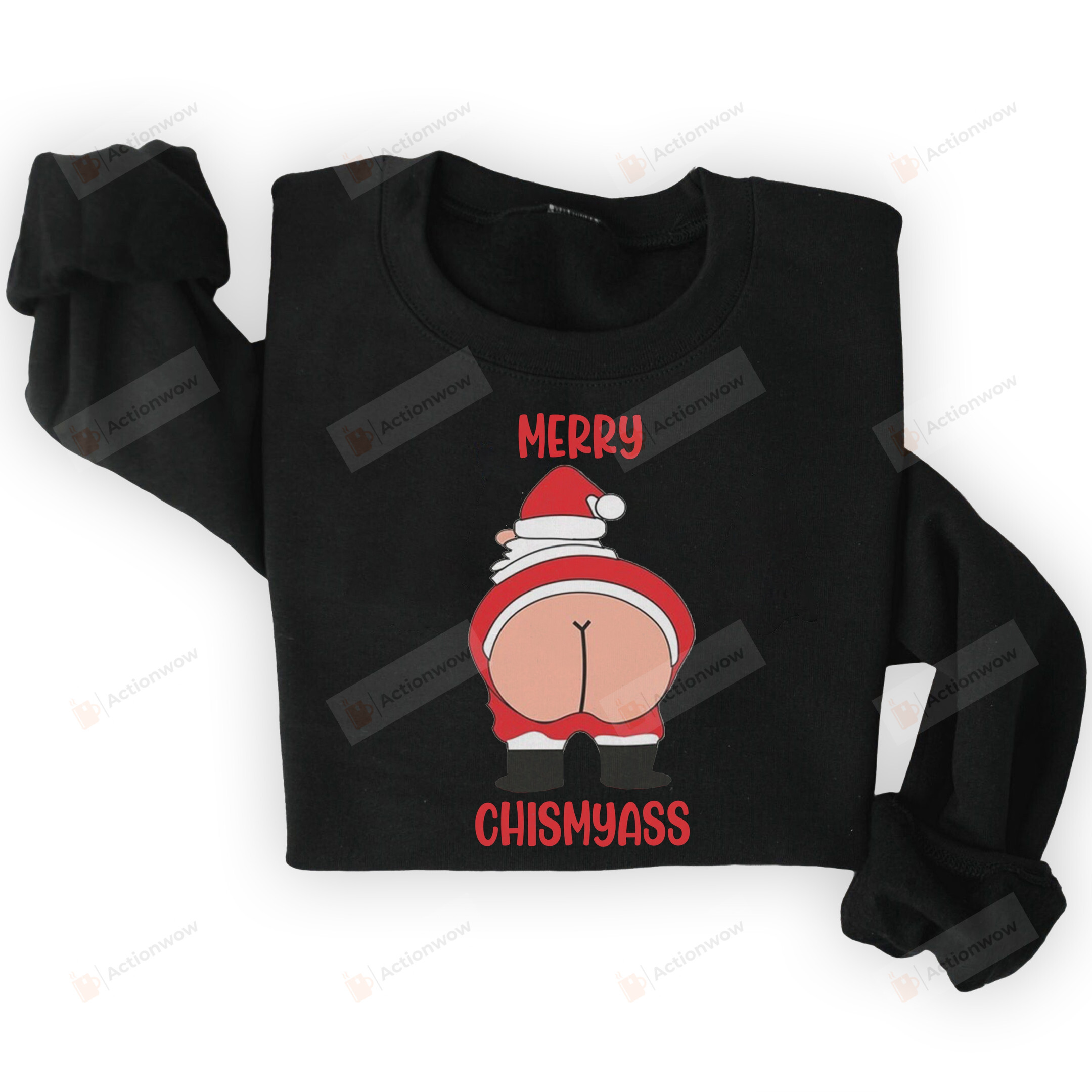 Merry Chismyass Sweatshirt, Funny Christmas Gifts For Women, Holiday Long Sleeve Shirt Women, Gifts For Friend For Family